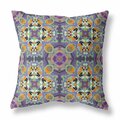 Palacedesigns 18 in. Cloverleaf Indoor Outdoor Throw Pillow Purple Green & Orange PA3096467